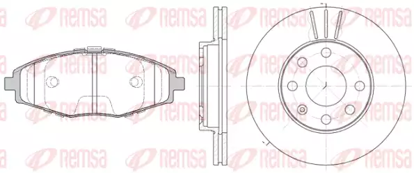 Диски и колодки передние, комплект REMSA 869601