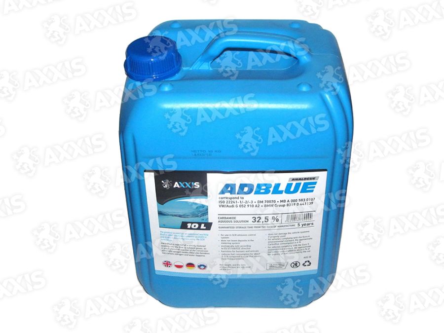 Фото 1 - 502095AUS32 AXXIS Жидкость AdBlue для снижения выбросов систем SCR (мочевина), 10 л