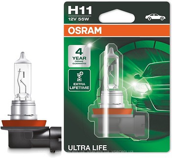 Галогенная лампа 55W 12V H11 PGJ19-2 Ultra Life 1шт OSRAM 64211ULT01B
