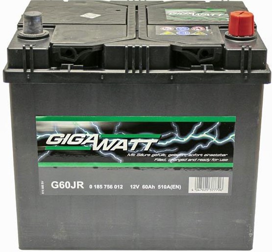 Аккумулятор Gigawatt 60Аh 510A R+ (Asia) GIGAWATT 0185756012