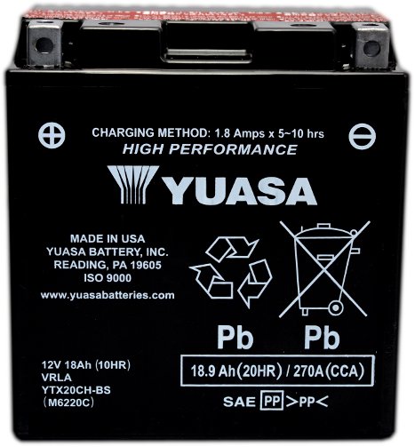 Аккумулятор (АКБ) Yuasa High Performance MF VRLA Battery 12V 18,9Ah L+ YUASA YTX20CHBS