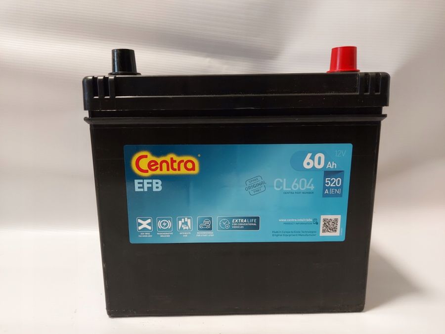 Аккумулятор Centra EFB 60Ah 520A R+ Start-Stop (Asia) CENTRA CL604