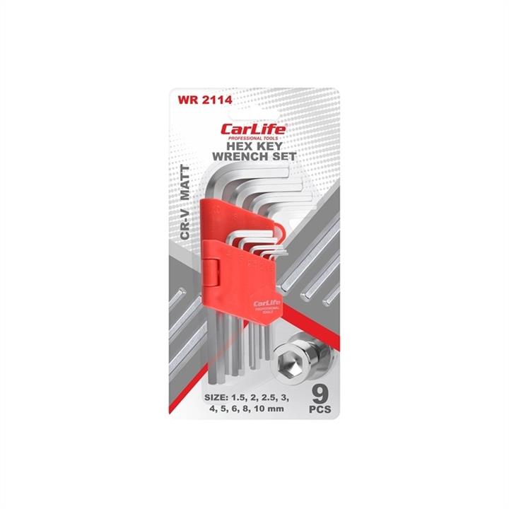 Набор ключей Г-образных шестигранных (к-т 9шт 1,5-10 мм) CR-V матовые короткие CARLIFE CARLIFE WR2114