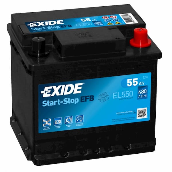 Аккумулятор Exide EFB 55Ah 480A R+ Start-Stop EXIDE EL550