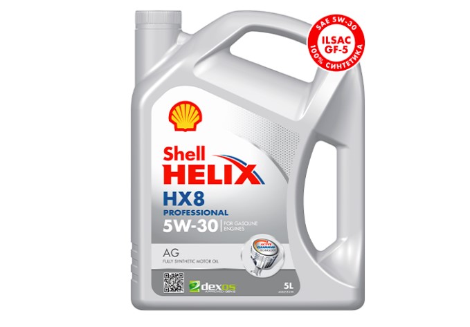 Масло моторное SHELL Helix HX8 Professional AG 5W-30 5л SHELL 550054289