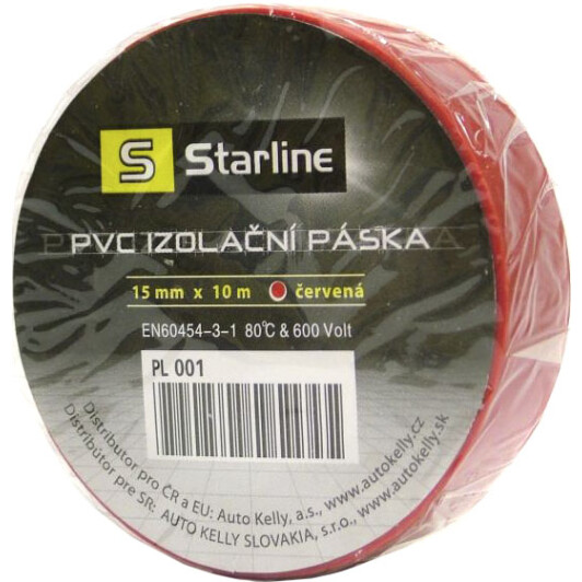 Изолента 15мм х 10м красная STARLINE PL001