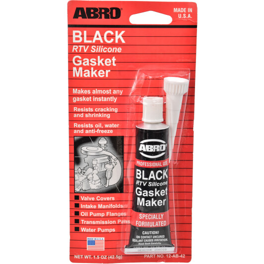 Герметик прокладок 42,5 гр чорний <ABRO> ABRO 12AB42