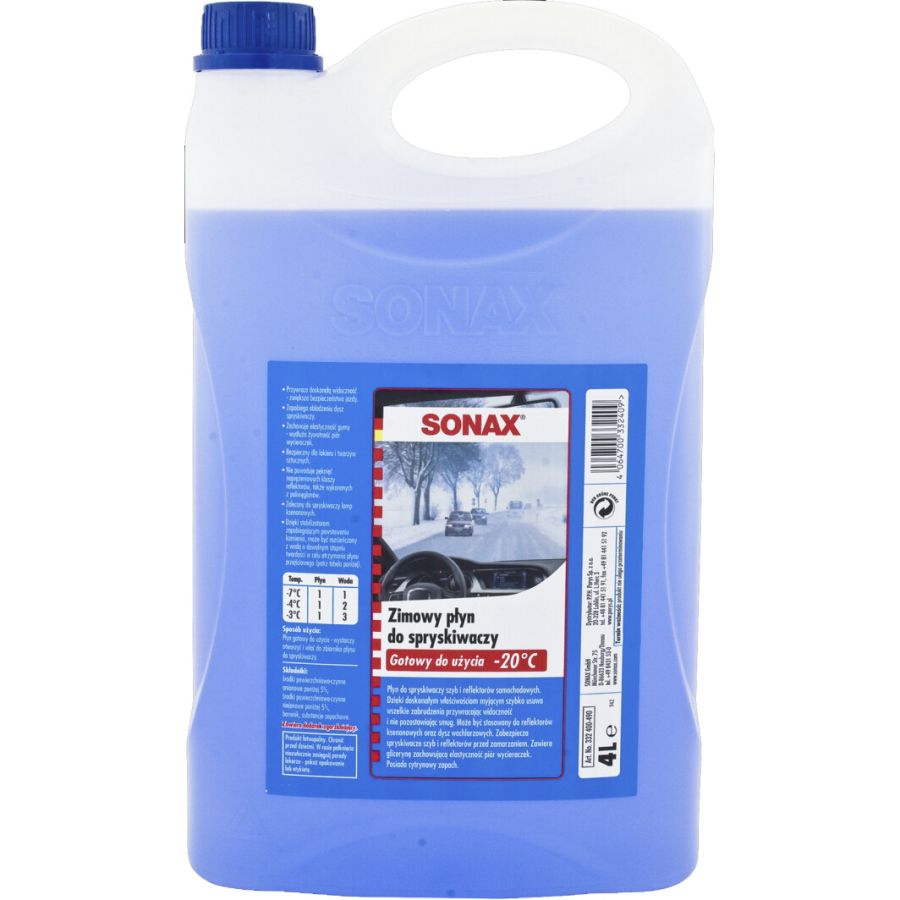 Жидкость омывателя зимняя -20С° 4л SONAX 332400