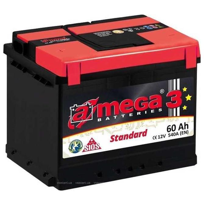 Аккумулятор A-Mega Standard 60Аh 540A L+ A-MEGA M360PM