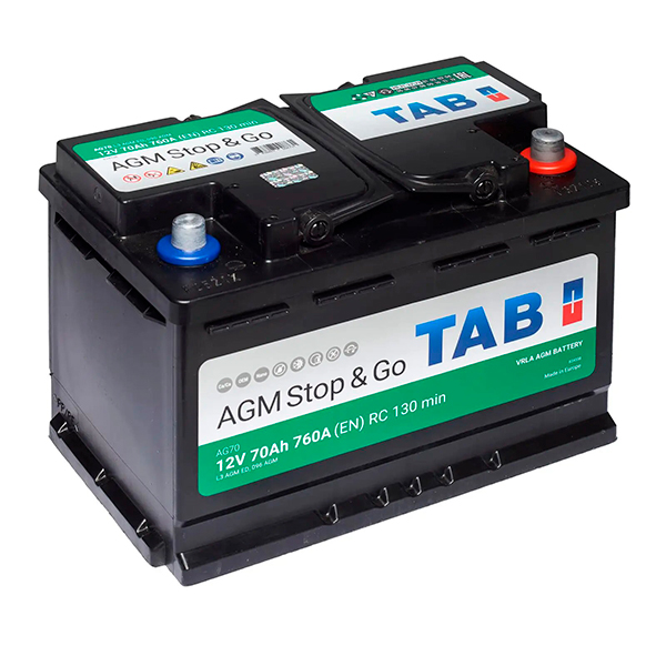 Аккумулятор Tab AGM 70Ah 760A R+ TAB 213070