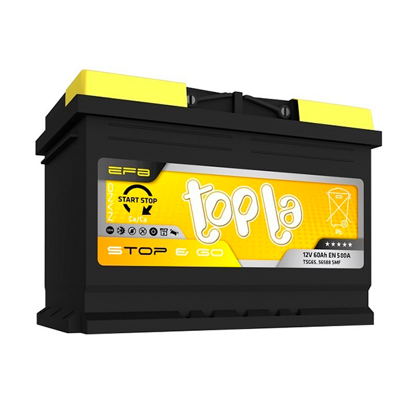Аккумулятор Topla EFB 60Ah 580A R+ Start-Stop TOPLA 112060