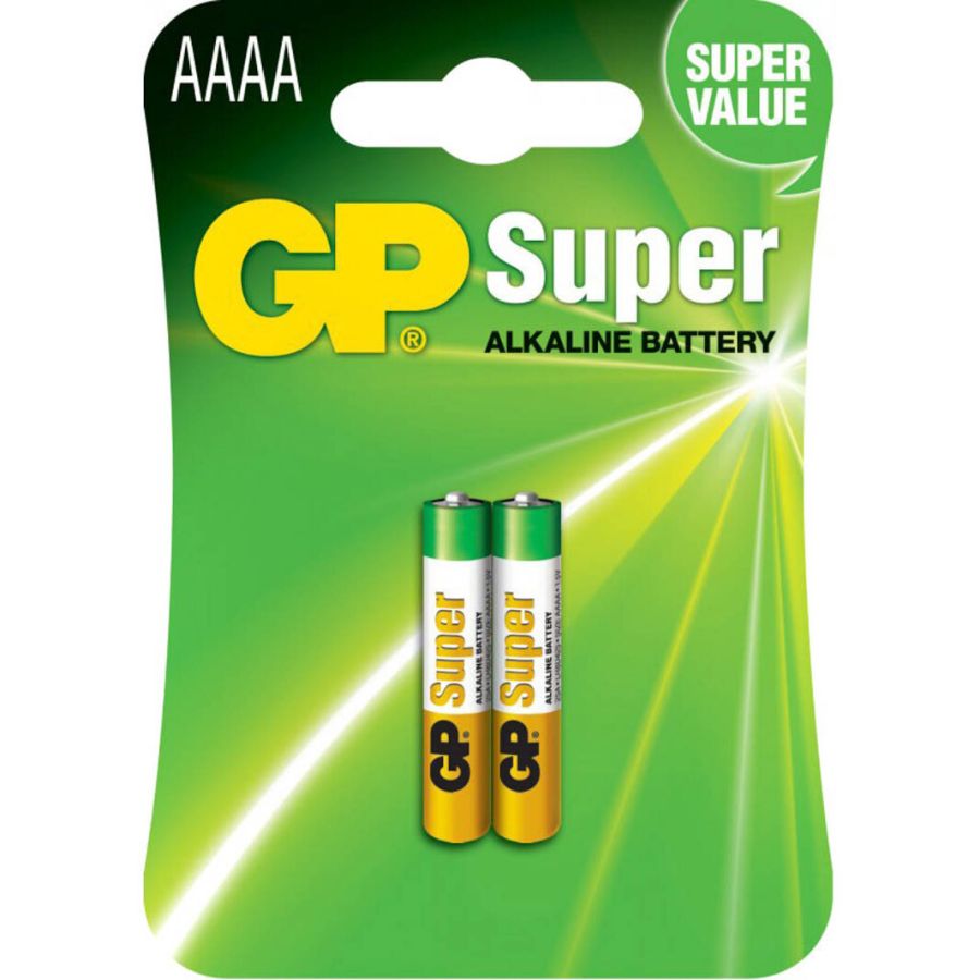 Батарейки щелочные AAAA Super Alkaline 1.5V 2 шт GP GP25