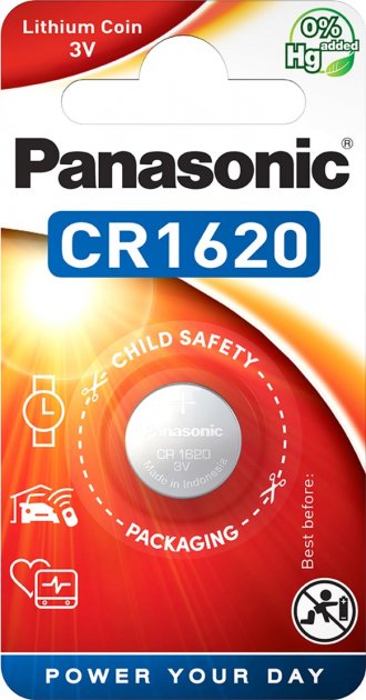 Батарейка CR 1620 Lithium 3V 1 шт PANASONIC CR1620EL