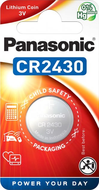 Батарейка CR 2430 Lithium 3V 1 шт PANASONIC CR2430