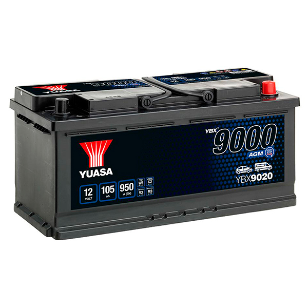 Аккумулятор Yuasa AGM 105Ah 950A R+ Start-Stop (9000 series) YUASA YBX9020