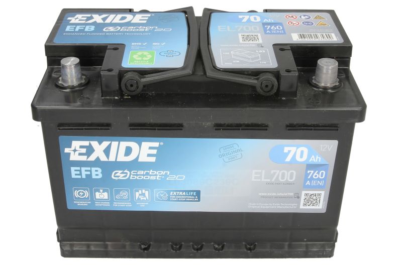 Аккумулятор Exide EFB 70Ah 760A R+ Start-Stop EXIDE EL700