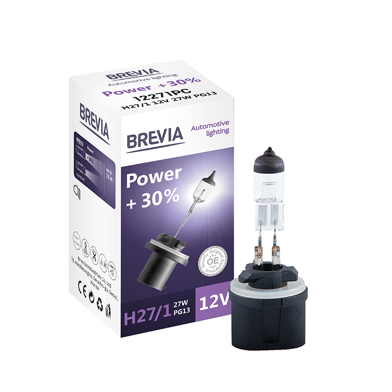 Галогенная лампа Brevia H27/1 12V 27W Power +30% (1шт.) BREVIA 12271PC
