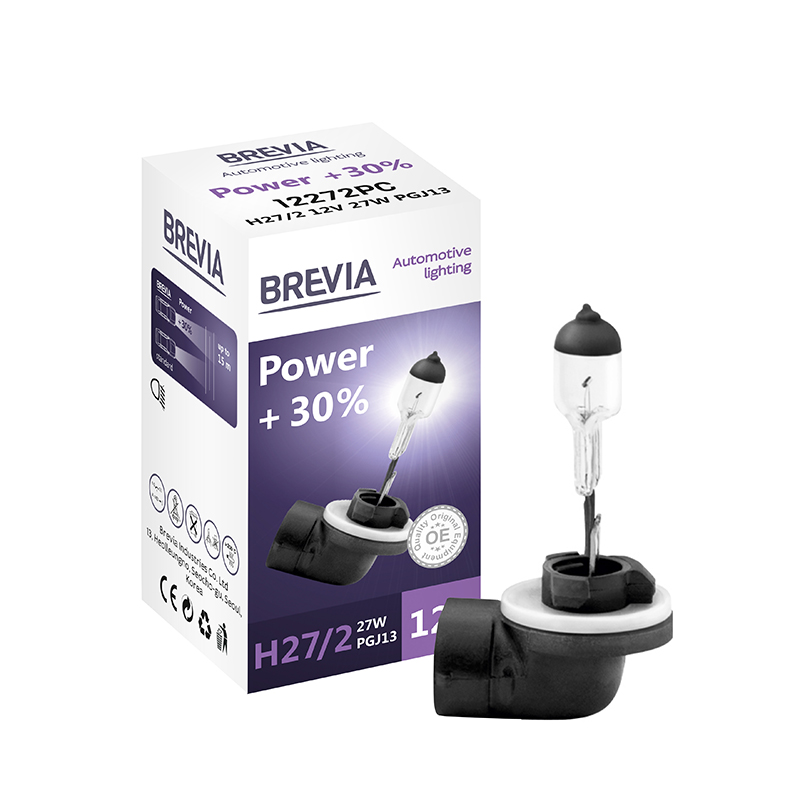 Галогенная лампа Brevia H27/2 12V 27W Power +30% (1шт.) BREVIA 12272PC
