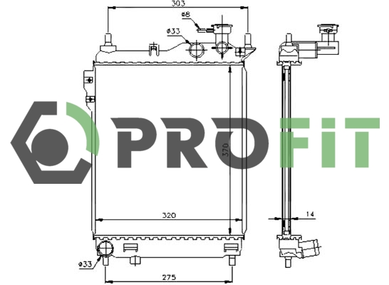 Радиатор охлаждения двигателя PROFIT 17400143