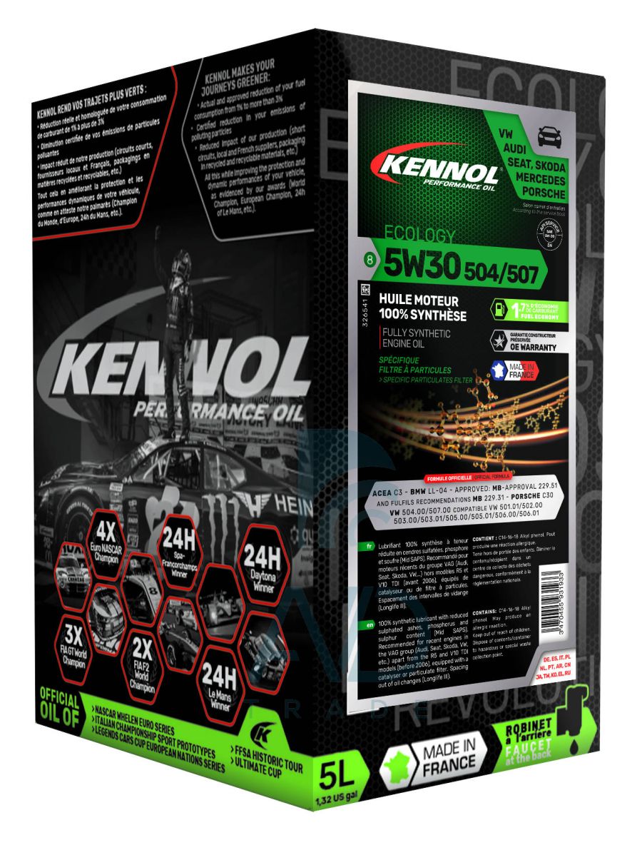 Моторное масло Kennol ECOLOGY 504/507 5W-30 5л KENNOL 593193B