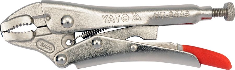 Клещи-струбцина ручные, длина 125 мм, изогнутые губки YATO YT2449