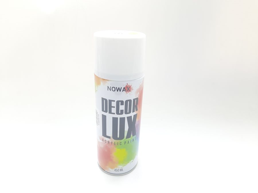 Акрилова фарба в спреї DECOR LUX 9016 БІЛИЙ 450ml NOWAX NX48014