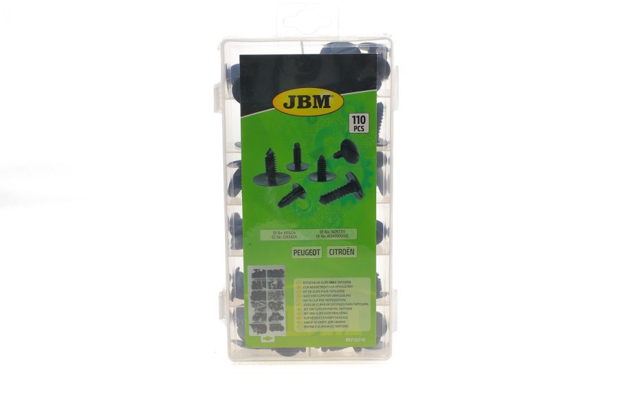 Набор клипс пластмассовых для обивки (110шт) (Citroen/Peugeot) JBM 53715