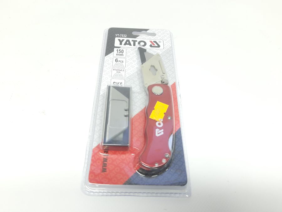 Нож складной с трапецевидным лезвием YATO YT7532