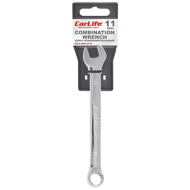 CARLIFE Ключ комбінований CR-V 11 мм, хромово-ванадієва сталь, нікель-хромоване покриття CARLIFE WR4011
