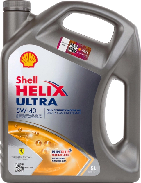 Масло моторное SHELL Helix Ultra 5W-40 5л SHELL 550052680