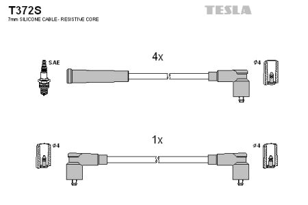 Высоковольтные провода зажигания TESLA T372S