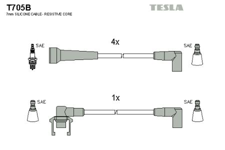 Высоковольтные провода зажигания TESLA T705B