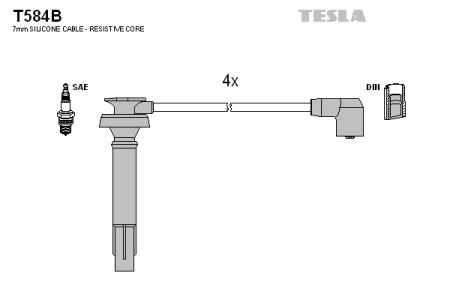 Высоковольтные провода зажигания TESLA T584B