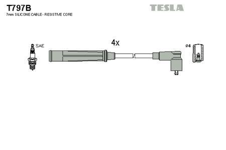 Высоковольтные провода зажигания TESLA T797B