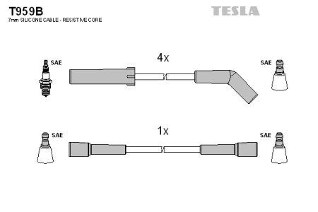 Высоковольтные провода зажигания TESLA T959B