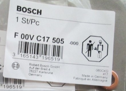 Прокладка форсунки BOSCH F00VC17505