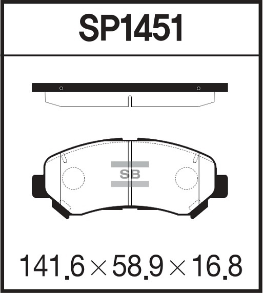 Тормозные колодки передние SANGSIN (Hi-Q) SP1451