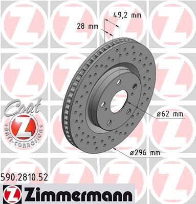 Тормозной диск передний SPORT Coat Z ZIMMERMANN 590281052