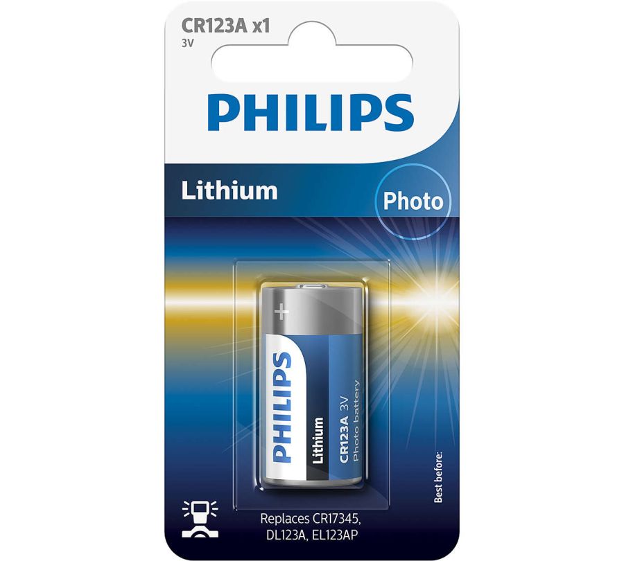 Батарейка CR123A Lithium 3V 1 шт PHILIPS CR123A01B