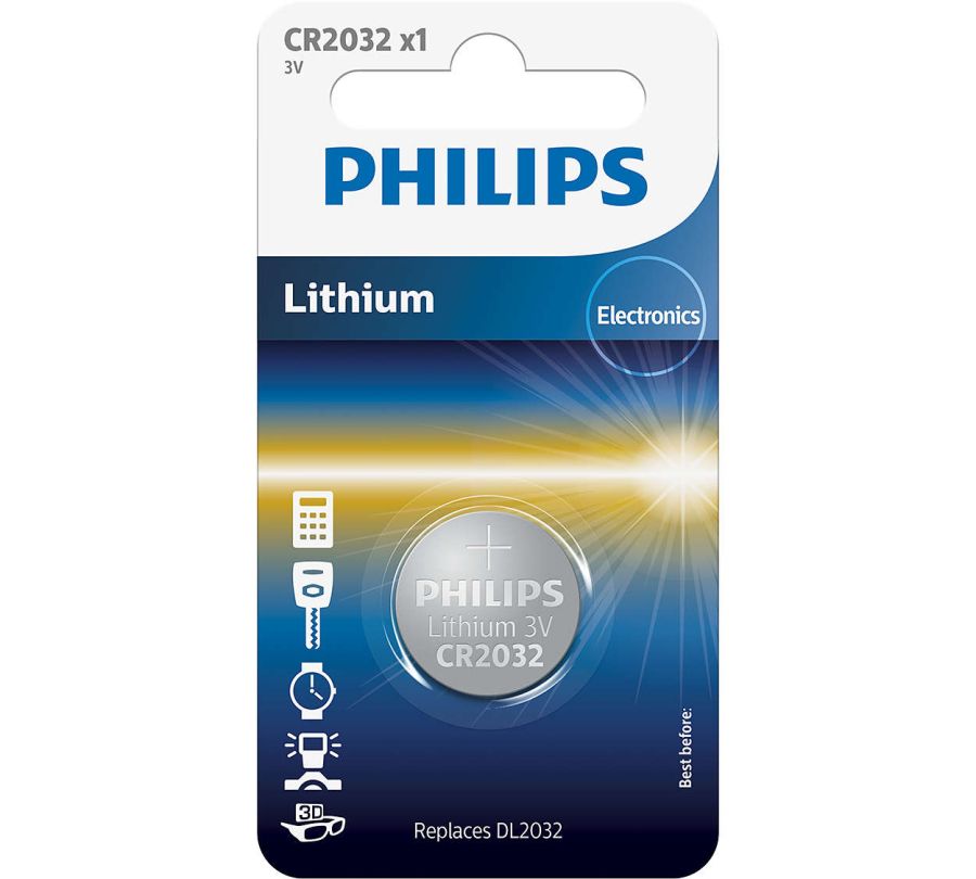 Батарейка CR 2032 Lithium 3V 1 шт PHILIPS CR203201B