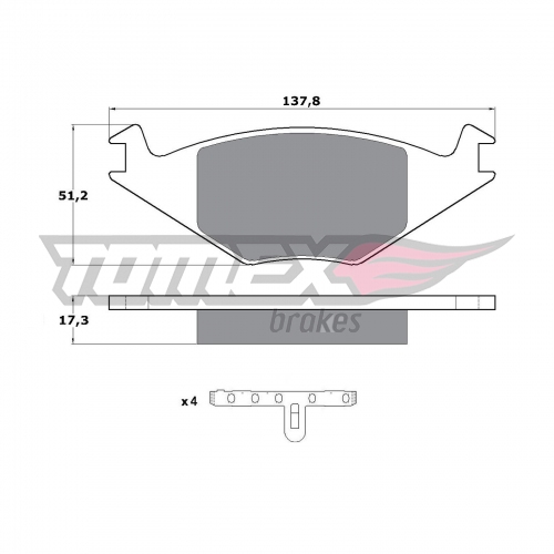 Гальмівна колодка дискова Tomex (TX 10-15) TOMEX 1015