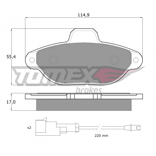 Гальмівна колодка дискова Tomex (TX 10-72) TOMEX 1072