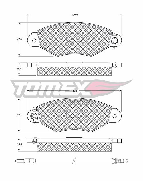 Гальмівна колодка дискова Tomex (TX 11-751) TOMEX 11751