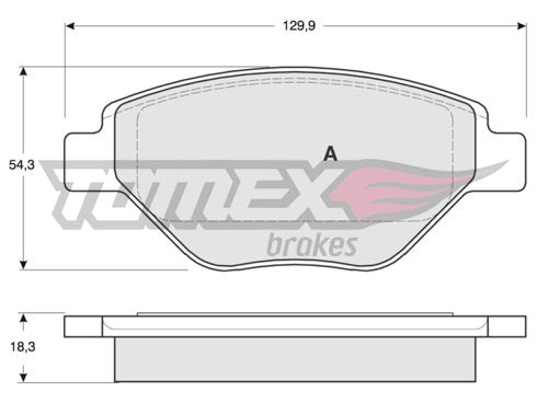 Гальмівна колодка дискова Tomex (TX 13-53) TOMEX 1353