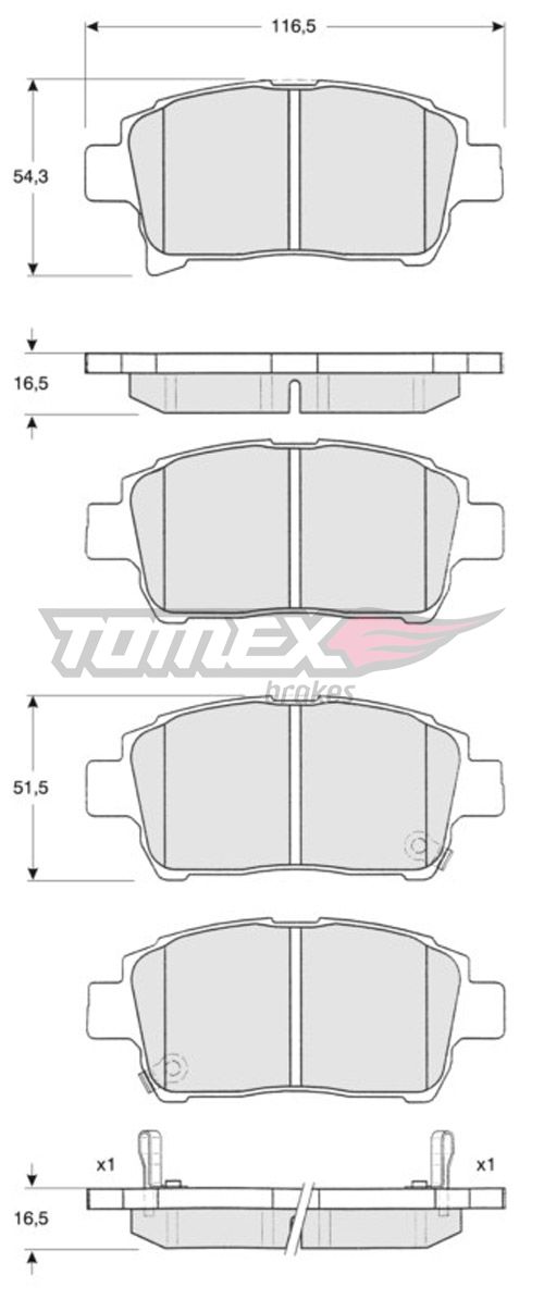 Тормозные колодки Tomex (TX 13-76) TOMEX 1376