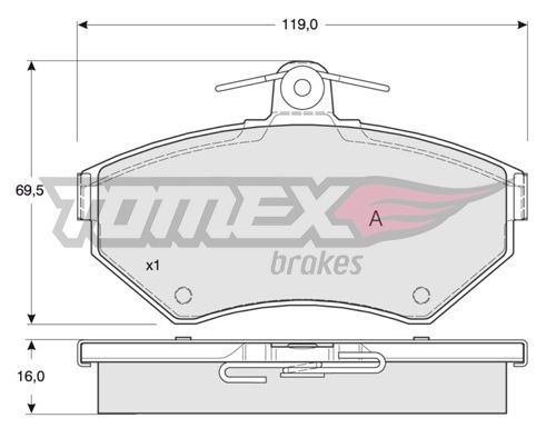 Гальмівна колодка дискова Tomex (13-94) TOMEX 1394