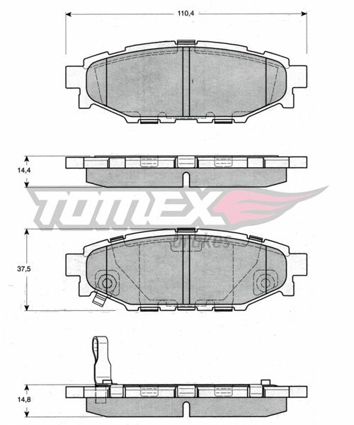Гальмівна колодка дискова Tomex (TX 15-37) TOMEX 1537