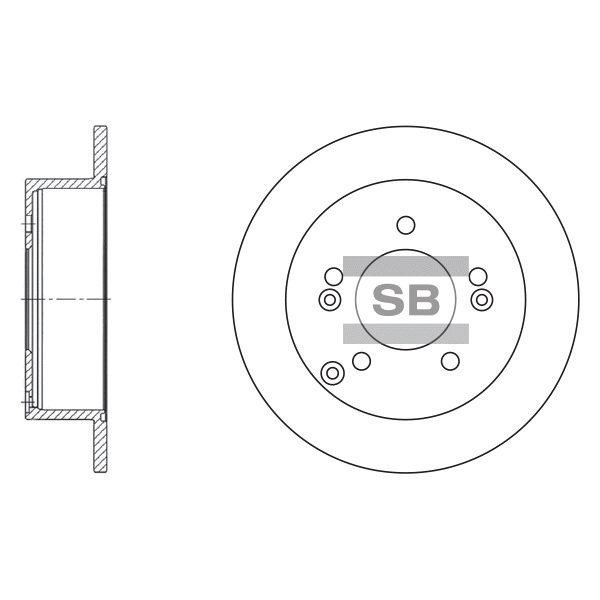 Тормозной диск задний, не вентилируемый SANGSIN (Hi-Q) SD1024