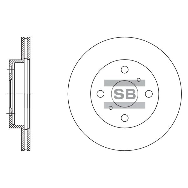 Тормозной диск передний, вентилируемый SANGSIN (Hi-Q) SD4091