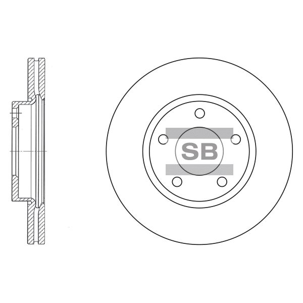 Тормозной диск передний, вентилируемый SANGSIN (Hi-Q) SD4401